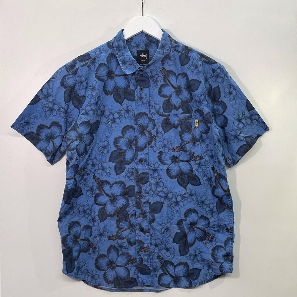 Stussy Floral Buttonup Measurements Chest 54 E 6